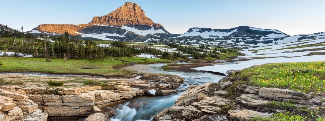 Beautiful nature at Logan Pass, Glacier National Park, MT in Summer