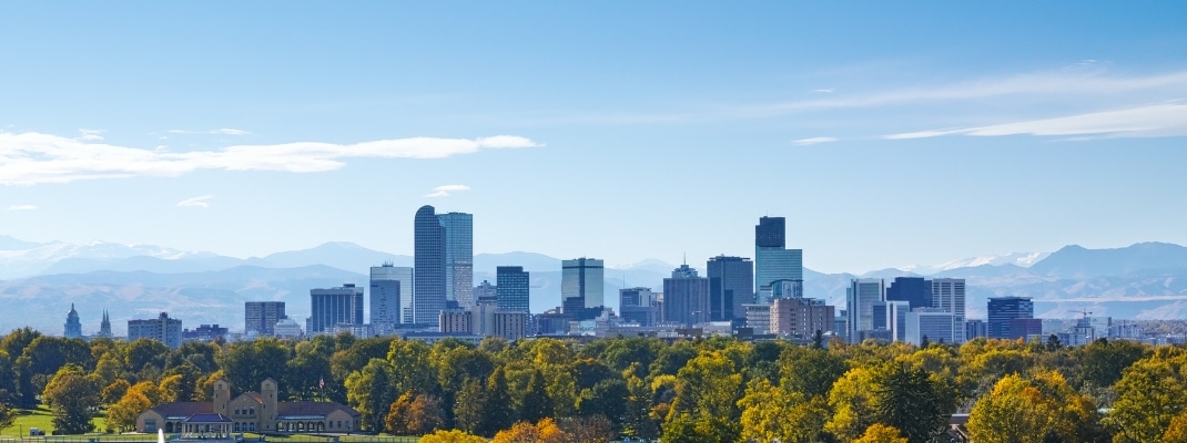 Denver skyline at noon, USA