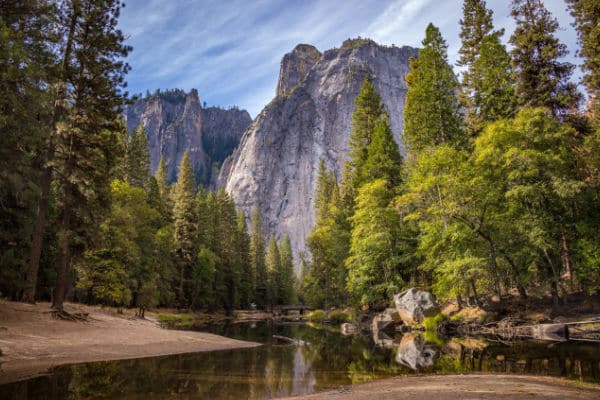 Mountains and water in Yosemite