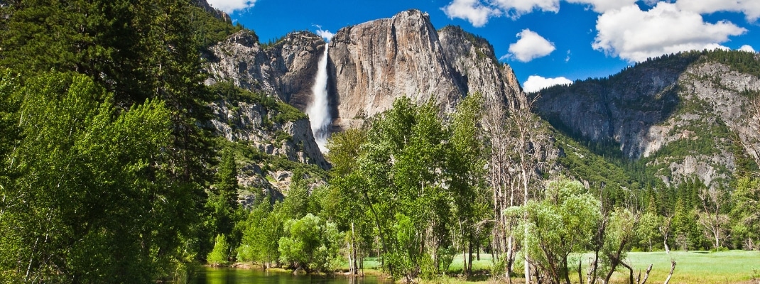 Yosemite National Park - River and Waterfall 