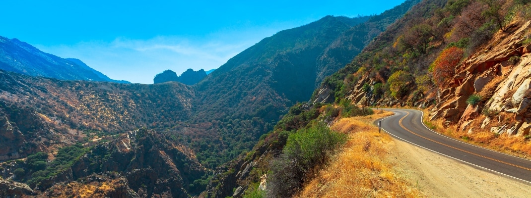 Kings river Canyon scenic Highway 180 in Kings Canyon National Park, California