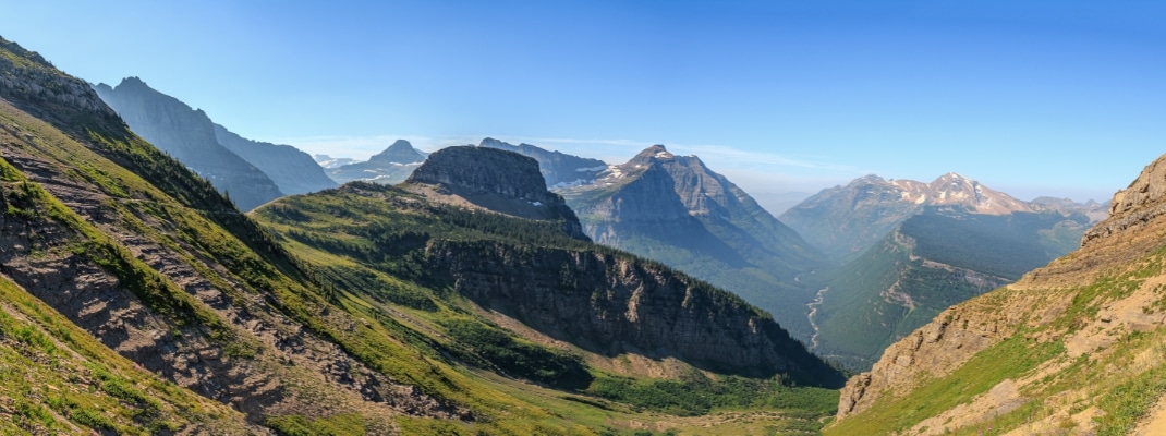 Highline Trail Scenic Views from Haystack Butte at Glacier National Park, Montana
