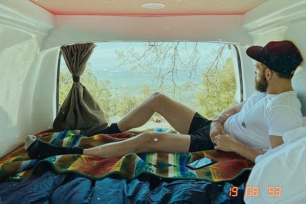 Reggae on the mountain festival in a campervan