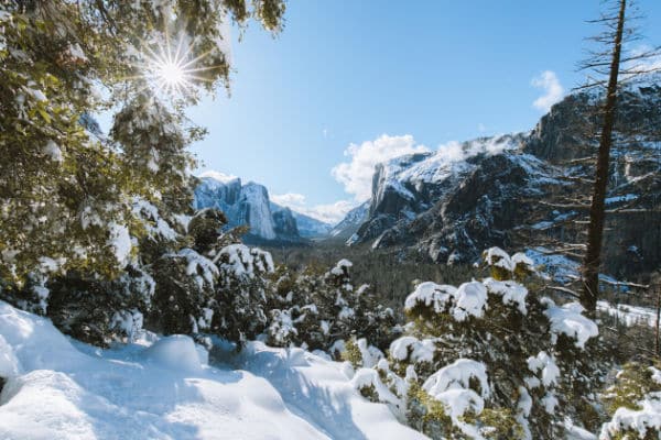 Yosemite's El Capitan in the winter
