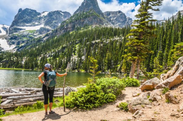 female hiker in Rocky Mountain National Park