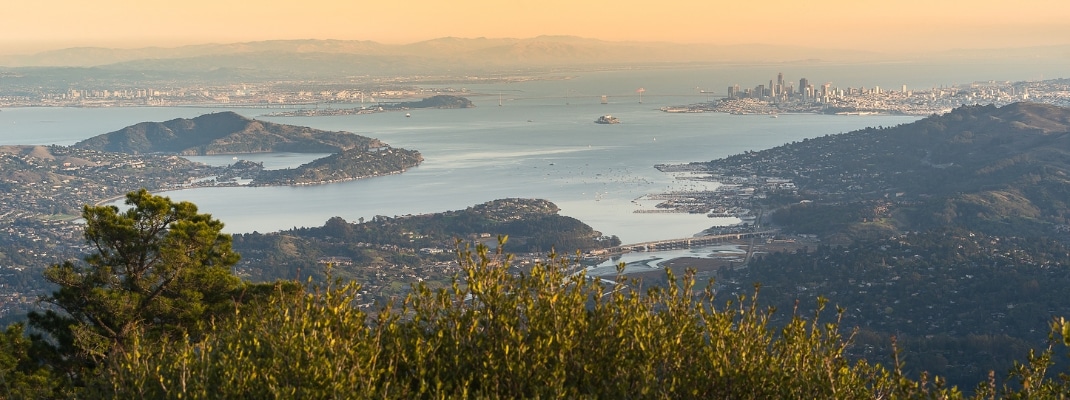 Aerial view of Bay Area from East Peak at Mt.Tamalpais

