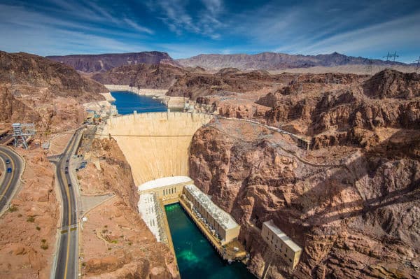 Aerial view of Hoover Dam