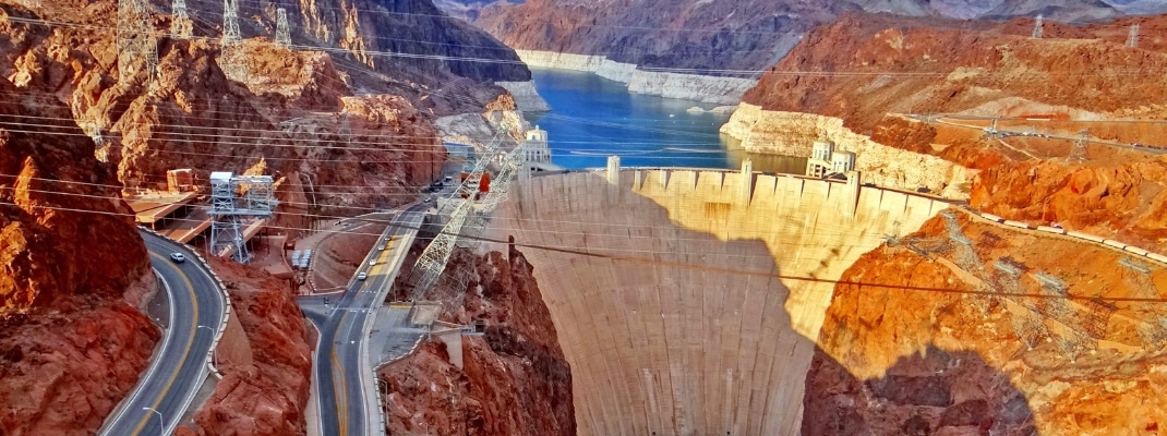 Twiight at Lake Mead at the Lake Mead National Recreational Area near Boulder City, Nevada
