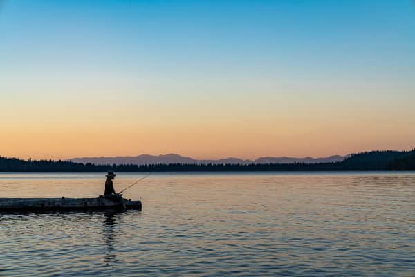 Fishing in lake Tahoe