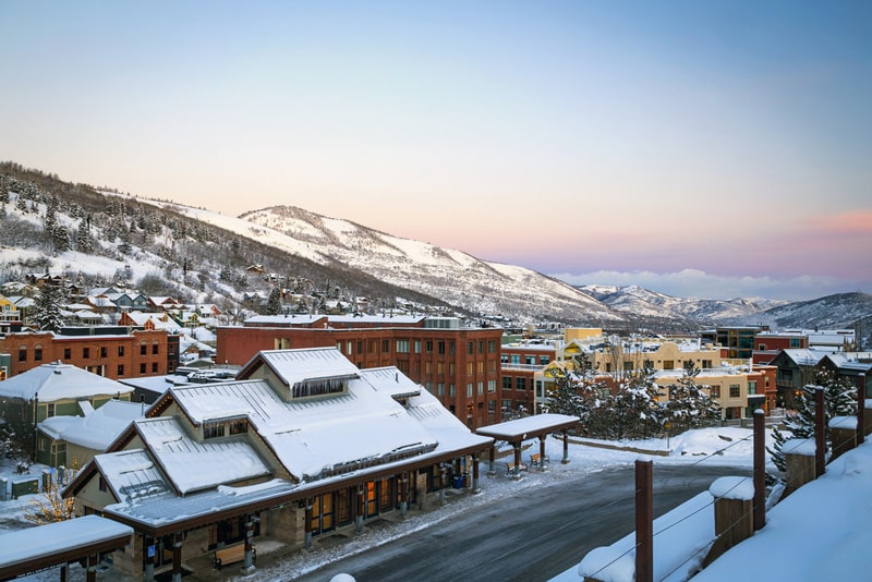 Snowy mountains at Park City, Utah