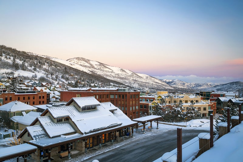 Snowy mountains at Park City, Utah