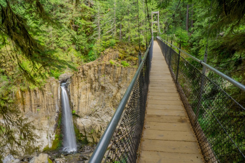 Bridge and Waterfall at Siuslaw National Forest - Best hiking destinations for a campervan road trip in the united states