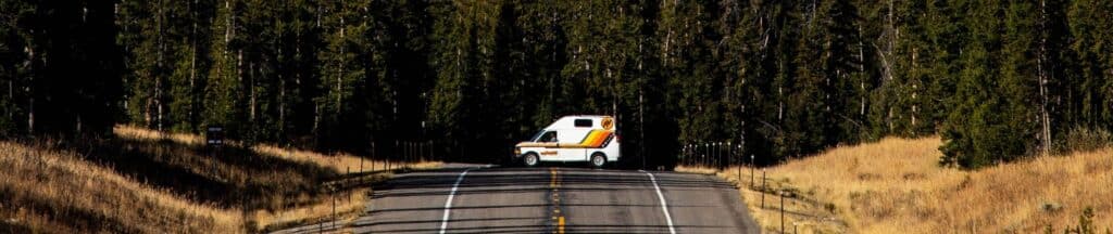 Campervan on a road Campervan on a road