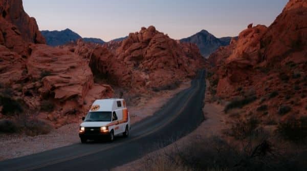 campervan rental on the highway