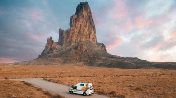 campervan on desert road