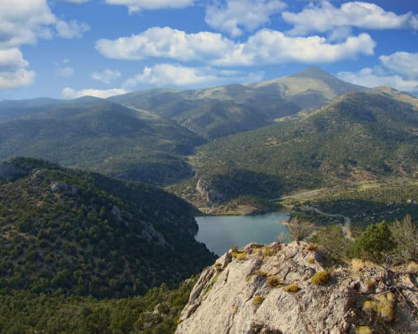 Ariel view of Cave Lake State Park