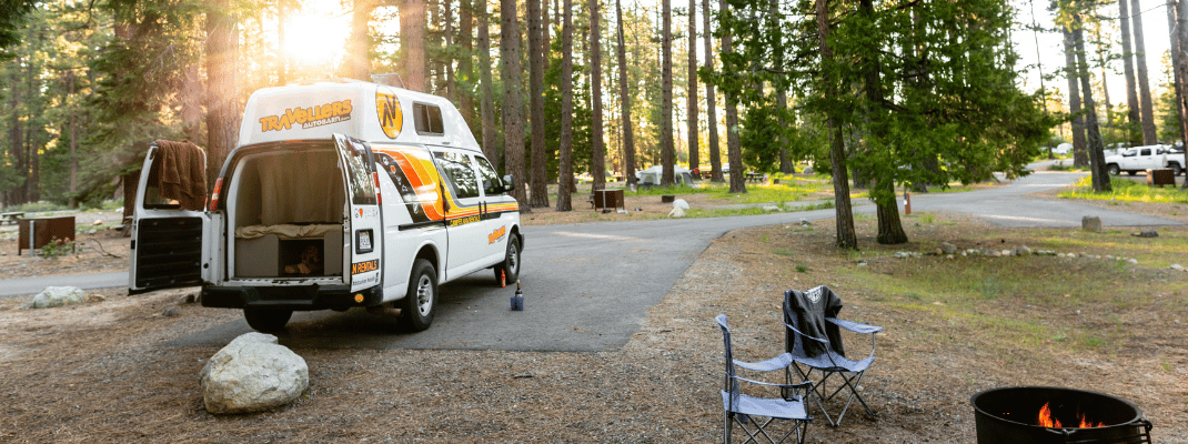 Campervan in campground