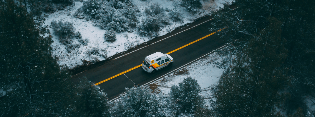 Campervan on road in the USA