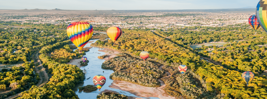 Balloons over the Rio Grande, New Mexico, USA