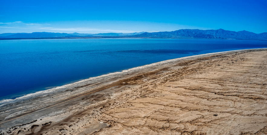 Aerial View of the Salton Sea in the Imperial Valley of California