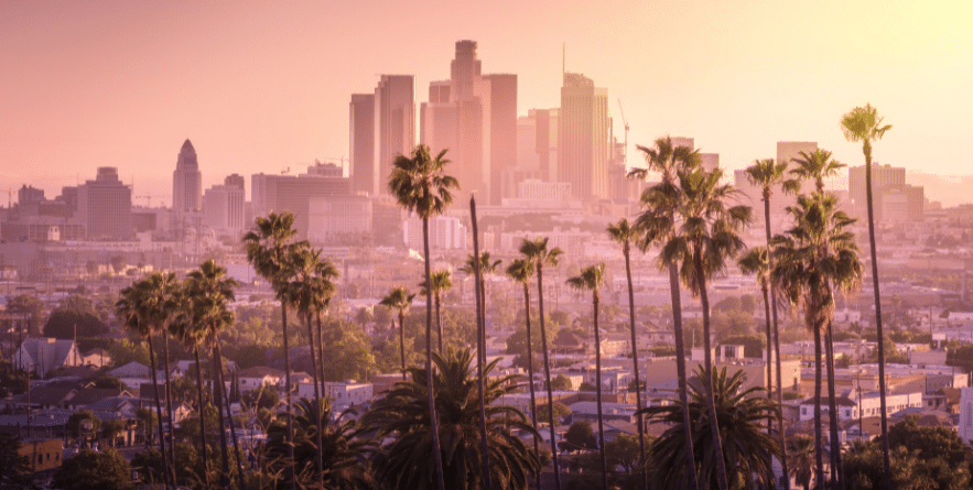 Sunset view of Los Angeles, USA