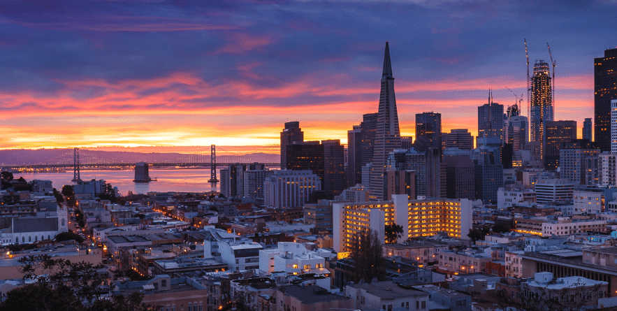 San Francisco Skyline at Sunrise, California, USA