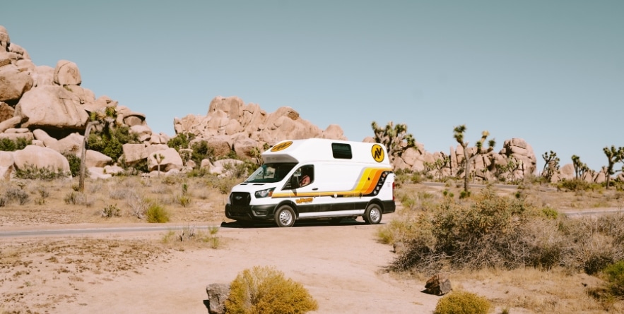 Campervan in Joshua Tree National Park, USA