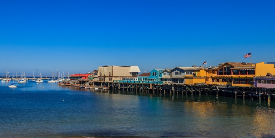 The Old Fisherman's Wharf in Monterey, California, a famous tourist attraction