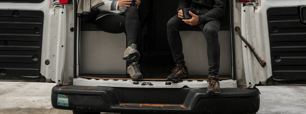 people with hiking boots