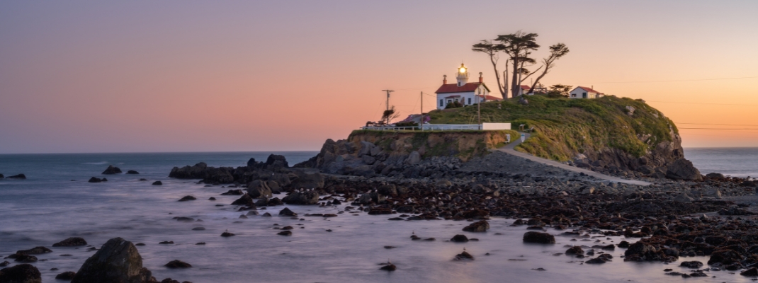 Battery Point Lighthouse at sunset 