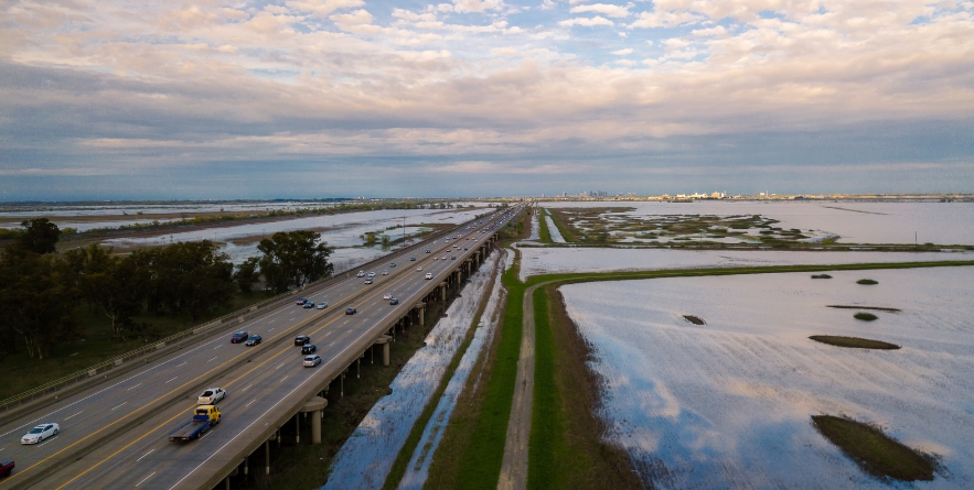 Causeway between Davis and Sacramento, California