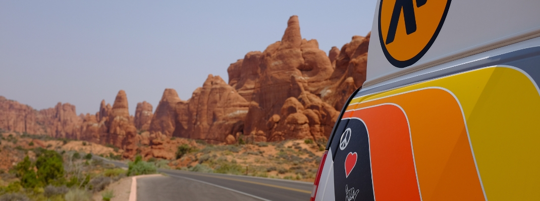 Campervan in arches national park