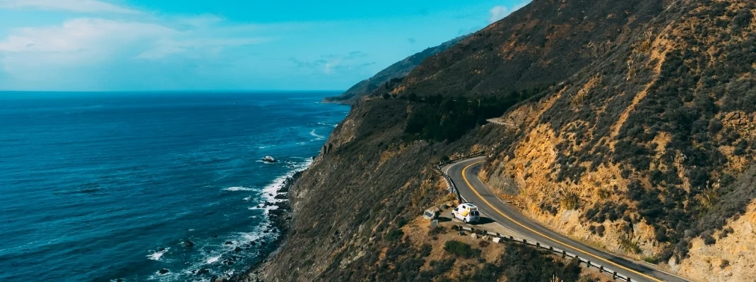 Campervan on highway 1 california